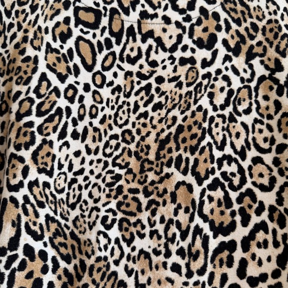 Chicos Leopard Print Tunic Top Womens Size 3 XL Brown Animal Print 3/4 Sleeve - Picture 7 of 9